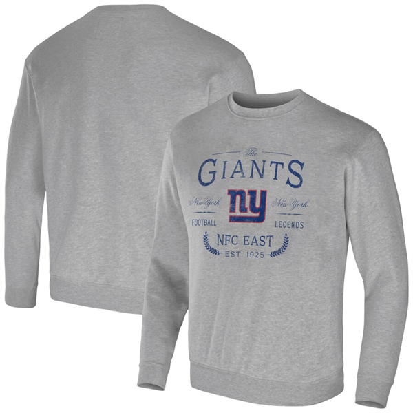 Men's New York Giants Gray Darius Rucker Collection Pullover Sweatshirt - Click Image to Close